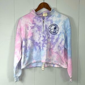 Southern Spirit Tie Dye Long Sleeved Jamaica Cropped Sweatshirt Size Medium